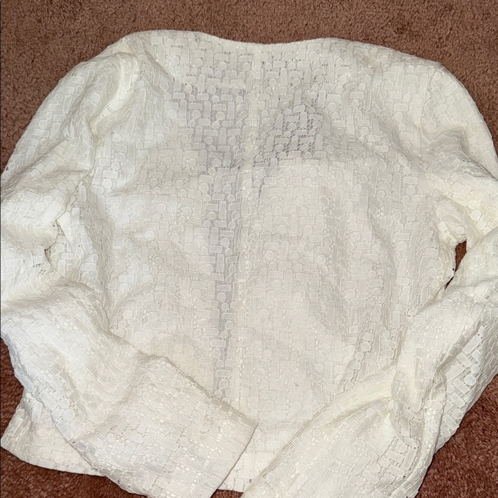 Armani Exchange Women's Ivory Textured Suit Jacket - Picture 3 of 3